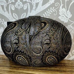 Whiting & Davis Evening Bag Clutch Shoulder Gray, Black, Silver & Gold